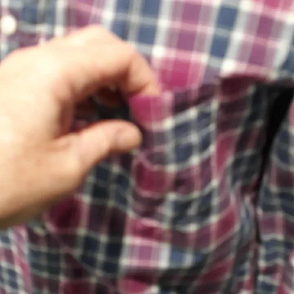 J. Crew mens purple and blue plaid cotton shirt. Medium